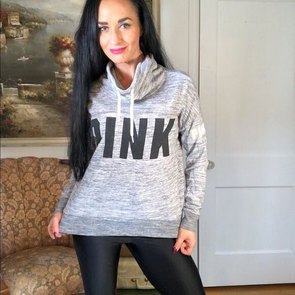 PINK Victoria's Secret Tops - Pink pullover sweatshirt top large logo